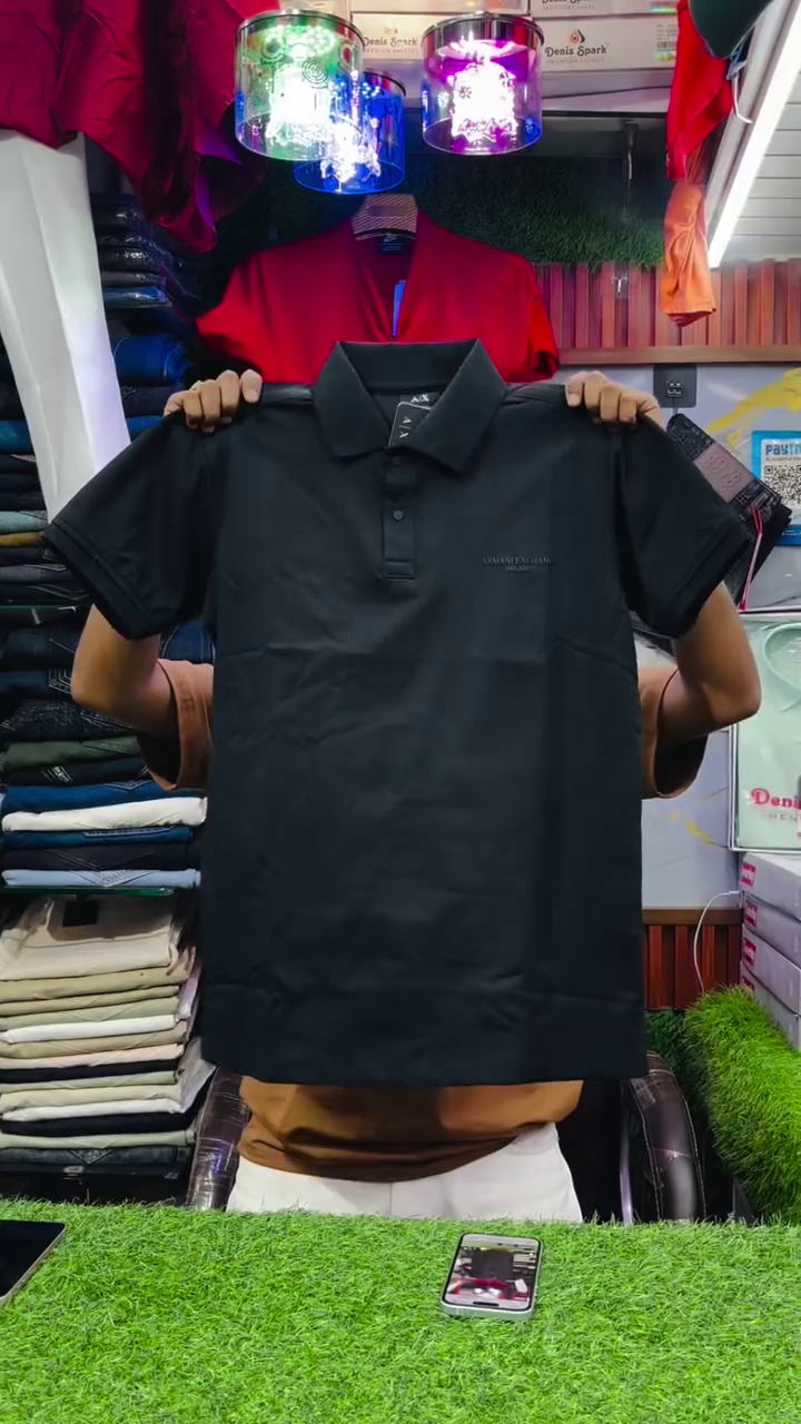 Pure Cotton Polo Collar Slim Fit T-shirt