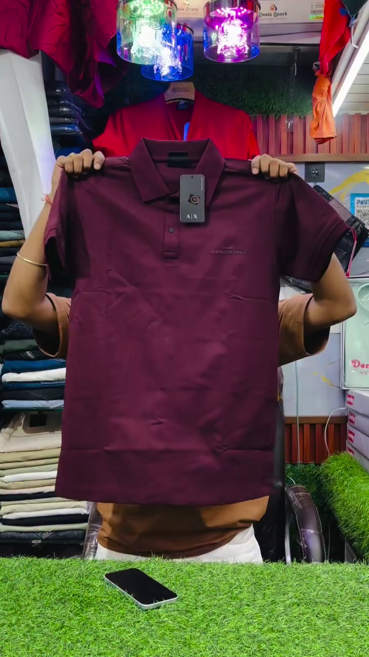 Pure Cotton Polo Collar Slim Fit T-shirt