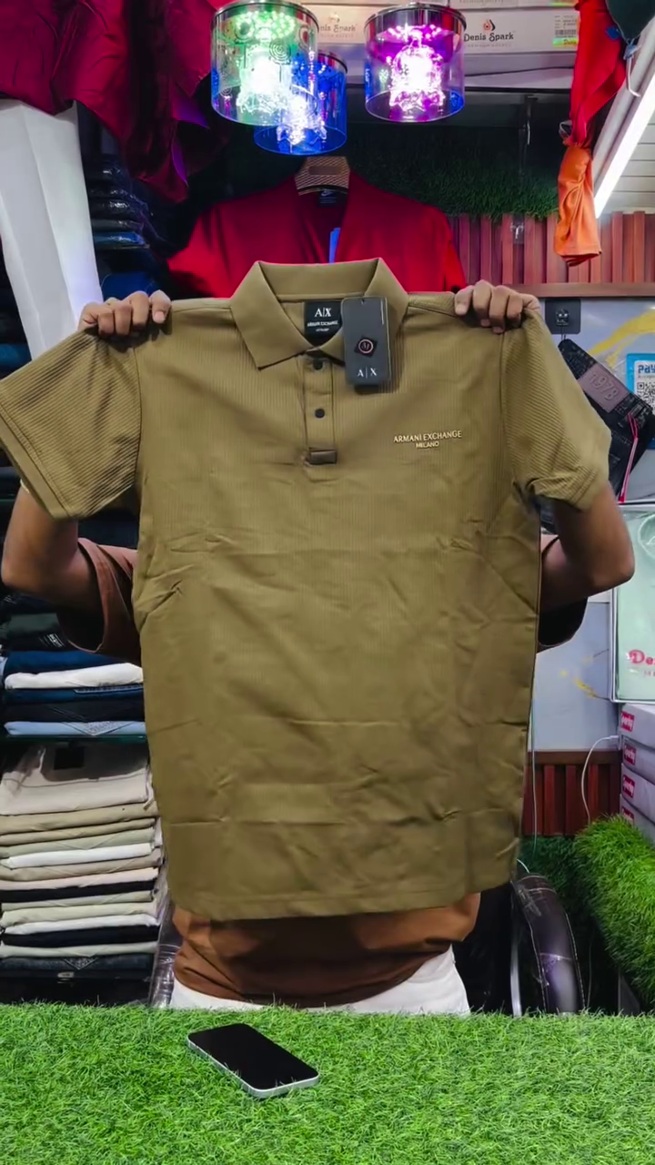 Pure Cotton Polo Collar Slim Fit T-shirt
