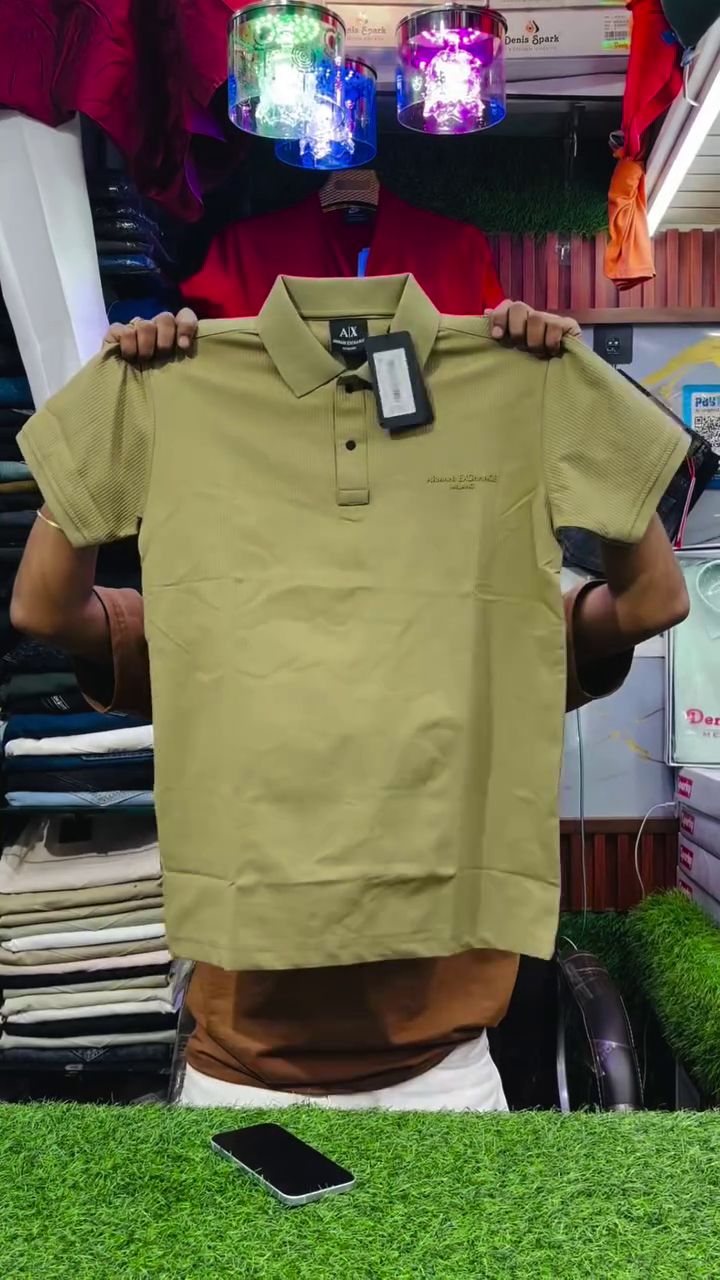 Pure Cotton Polo Collar Slim Fit T-shirt