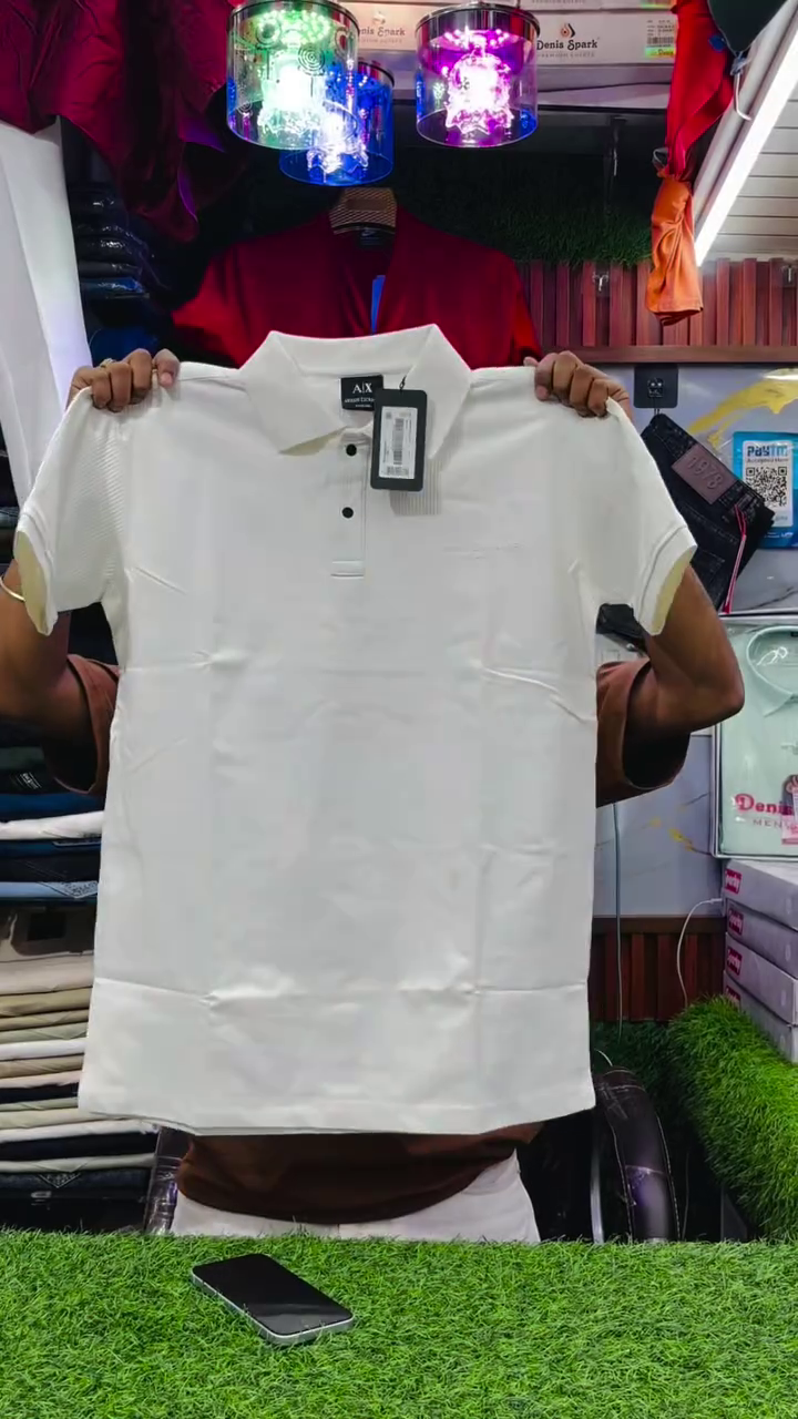 Pure Cotton Polo Collar Slim Fit T-shirt