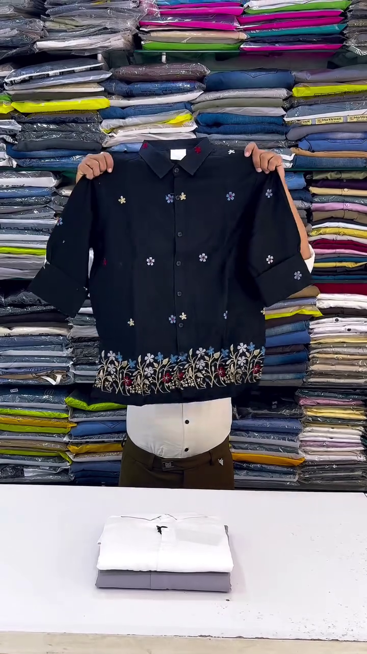 Premium Slim Fit Needle Work Party Shirt