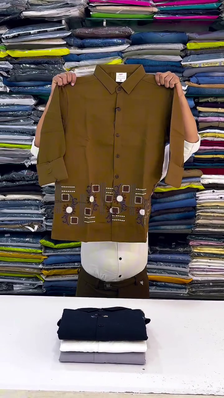 Premium Slim Fit Needle Work Party Shirt