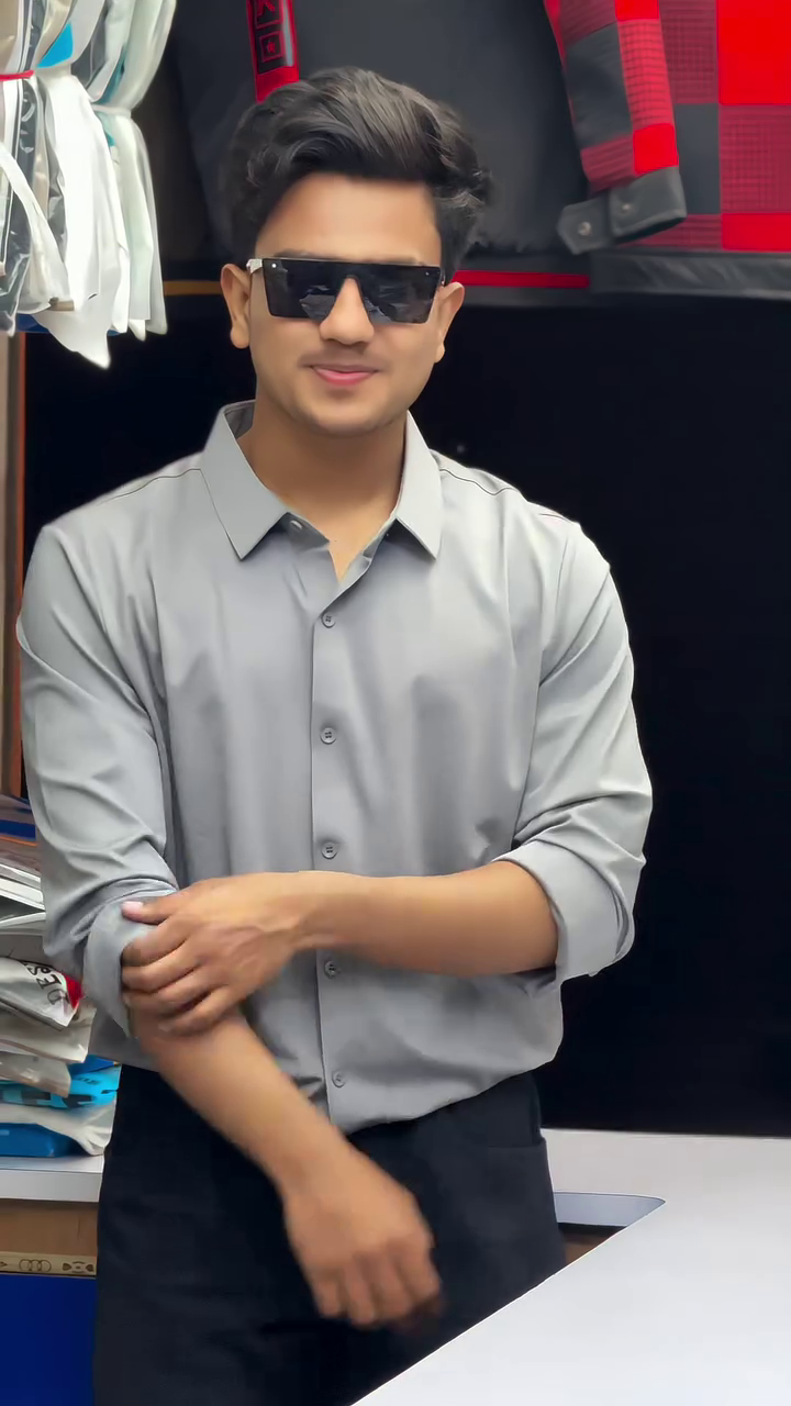 Men's Popcorn Fabric Regular Fit Casual Shirt