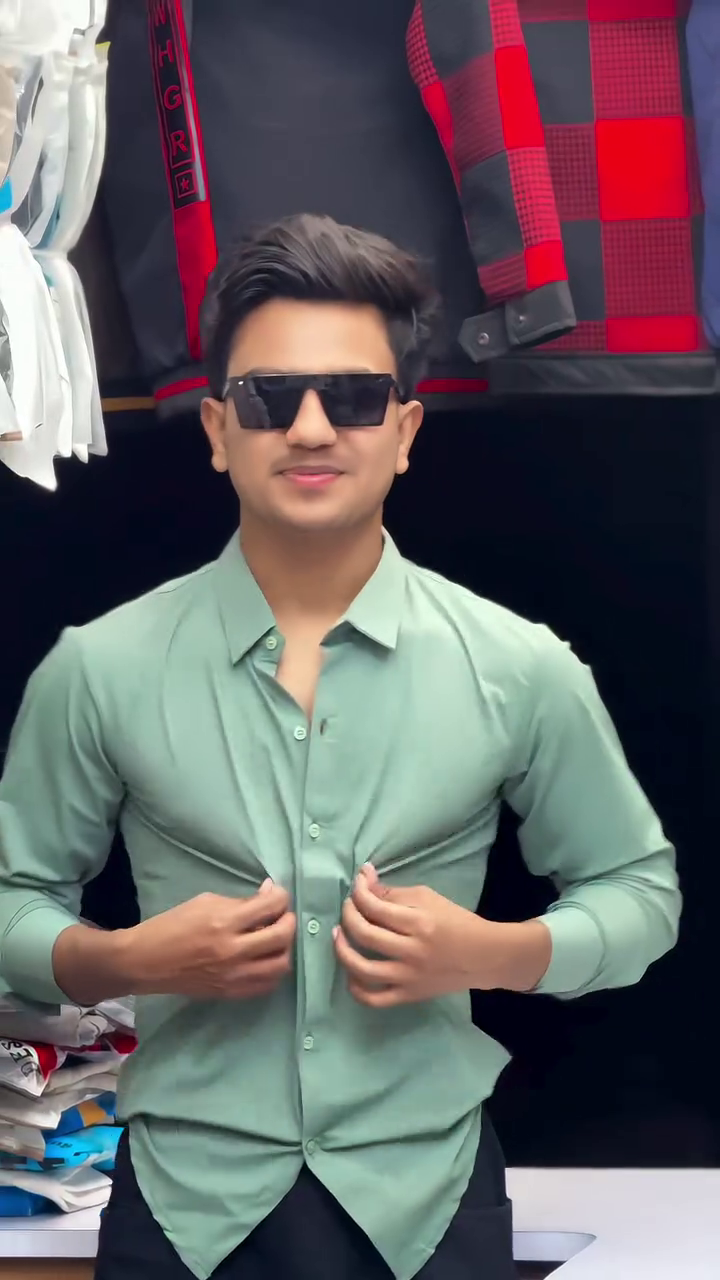 Men's Popcorn Fabric Regular Fit Casual Shirt